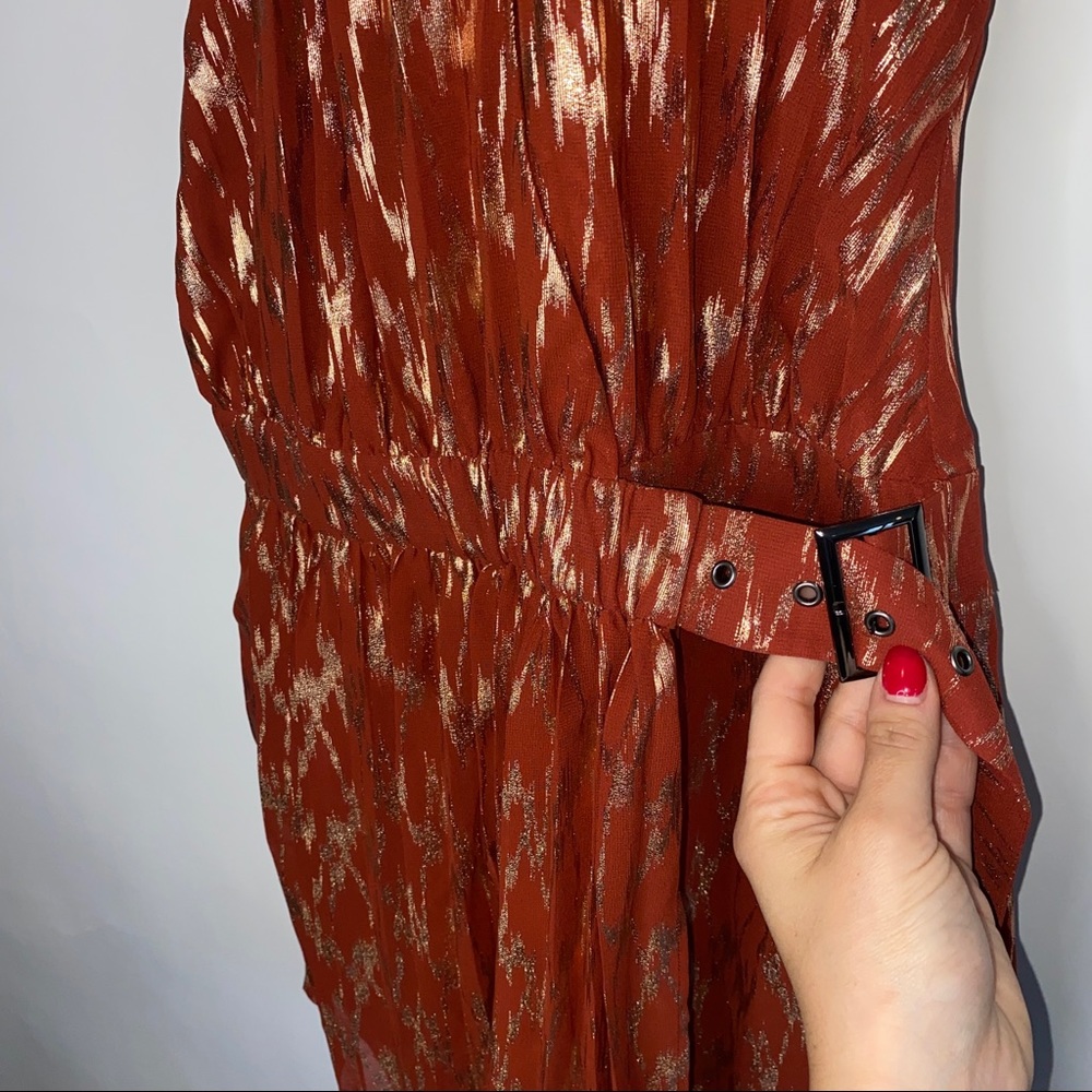 NWT Reiss Red Nova Metallic Wrap Halter Neck Playsuit Romper 4 - Picture 11 of 12